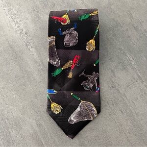 VTG  Fling Fly Fishing Series Sports Men’s Neck Tie Reels Rods Nets Made‎ In USA